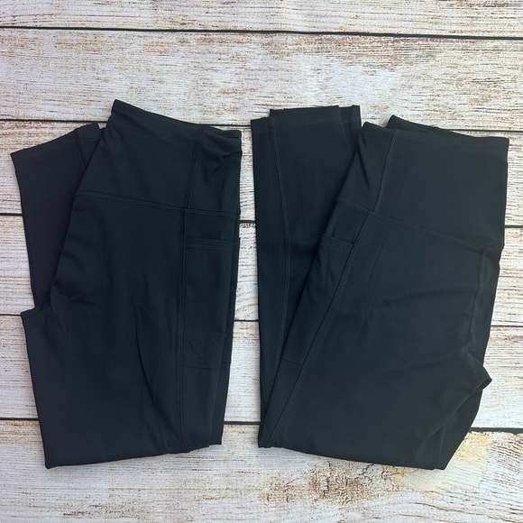 Set of 4 Black Flex Active Ankle Legging In Sculpt Tech With 2 Cellphone Pockets - Picture 4 of 5